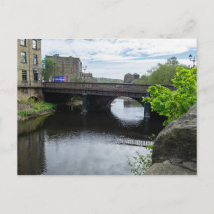 County Bridge and the River Calder, Sowerby Bridge Postcard