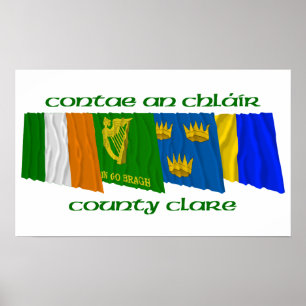 County Clare Flags Poster