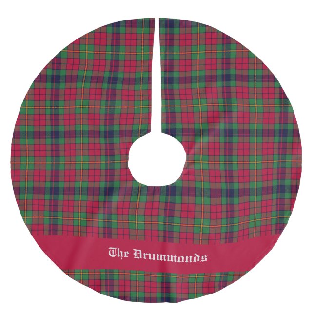 County Clare Tartan Customizable  Brushed Polyester Tree Skirt (Front)
