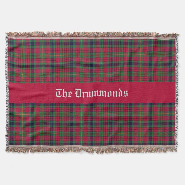 County Clare Tartan Customizable  Throw Blanket (Front)