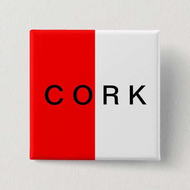 County Cork  Flag Badge 2 Inch Square Button (Front)