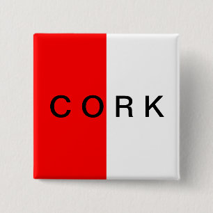 County Cork Flag Badge 2 Inch Square Button