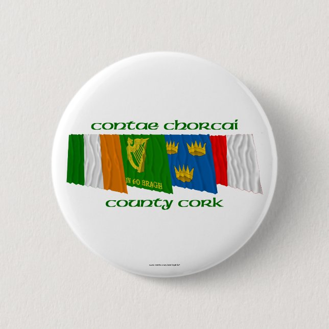 County Cork Flags 2 Inch Round Button (Front)