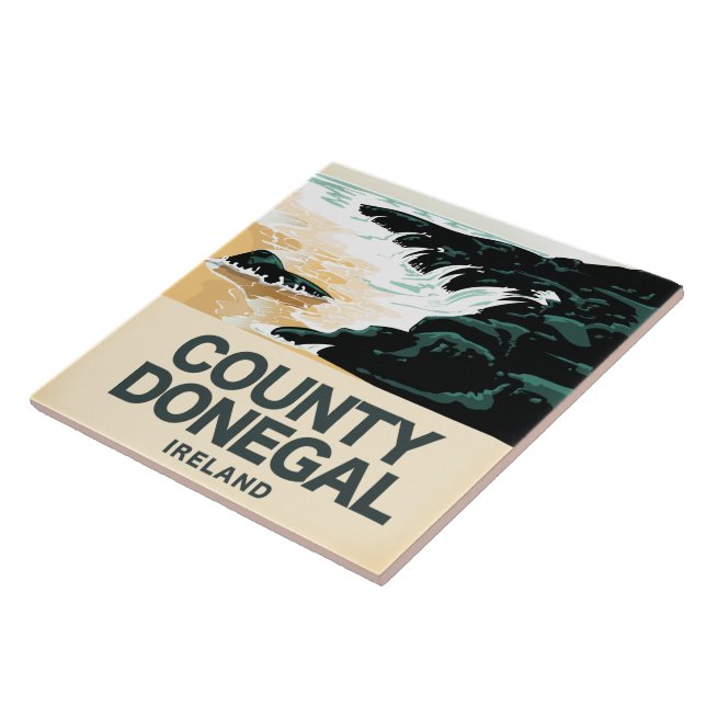 County Donegal Seaside travel poster Tile (Side)