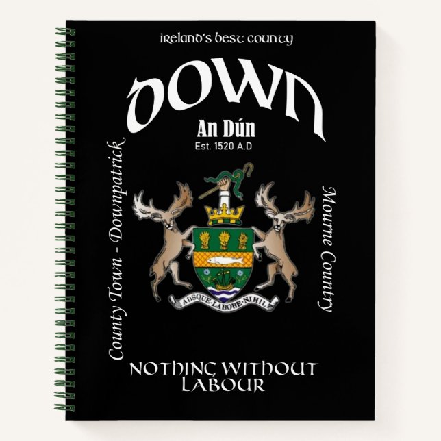 County Down Ireland Crested Notebook (Front)