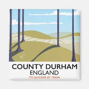 County Durham, England train poster Magnet