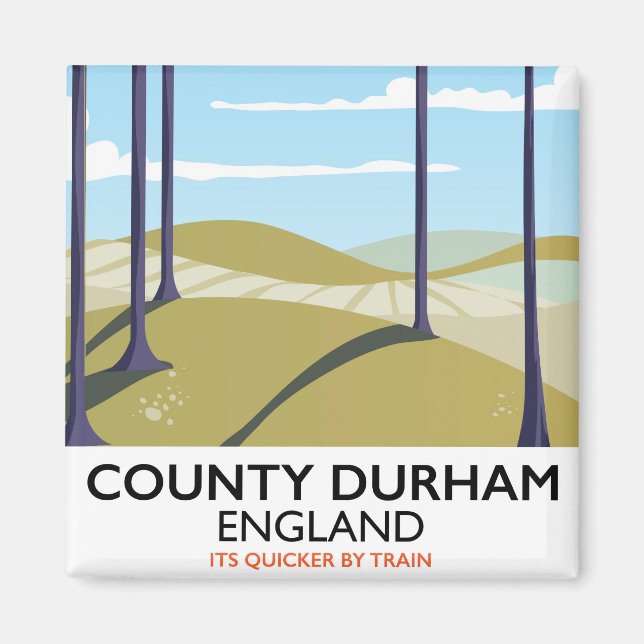 County Durham, England train poster Magnet (Front)
