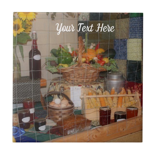 County Fair Food Display Personalized Tile (Front)