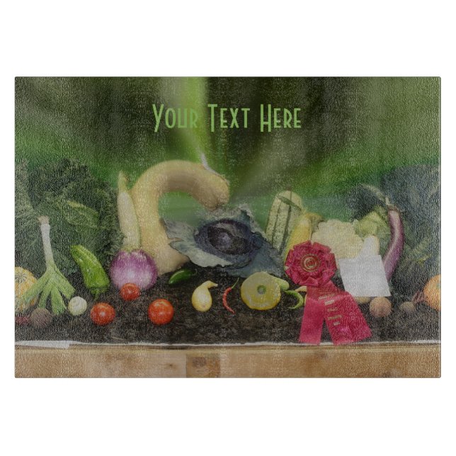 County Fair Vegetable Display Cutting Board (Front)