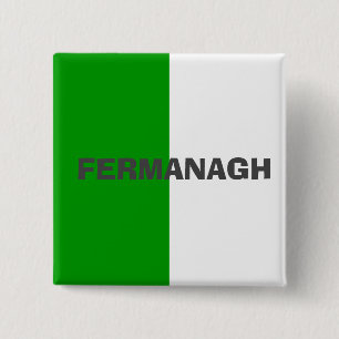 County Fermanagh  Flag Badge 2 Inch Square Button