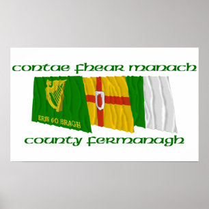County Fermanagh Flags Poster