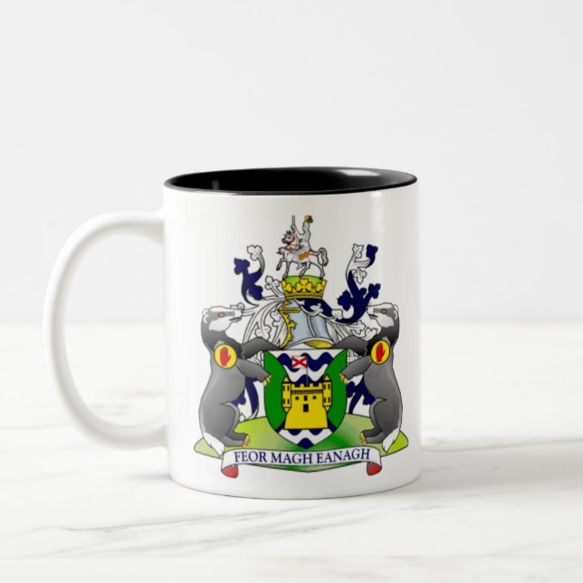 COUNTY Fermanagh Ireland Two-Tone Coffee Mug (Left)
