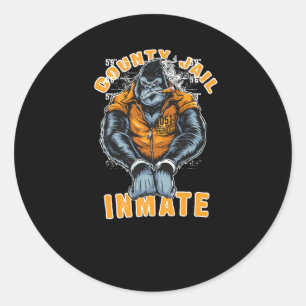 County Jail Inmate Classic Round Sticker