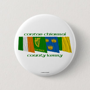 County Kerry Flags 2 Inch Round Button