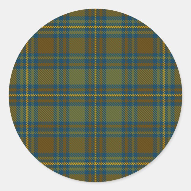 County Kerry Irish Tartan Classic Round Sticker (Front)