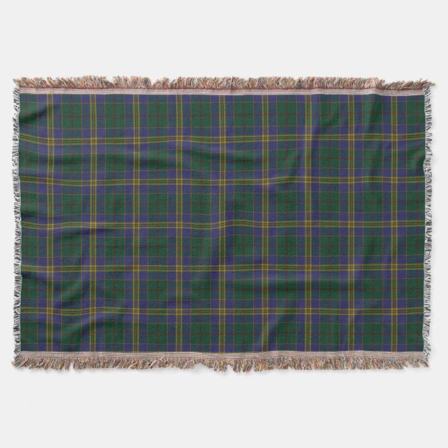 County Kilkenny Irish Tartan Throw Blanket (Front)