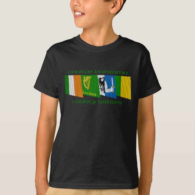 County Leitrim Flags T-Shirt (Front)