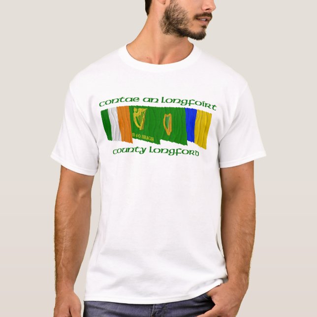 County Longford Flags T-Shirt (Front)