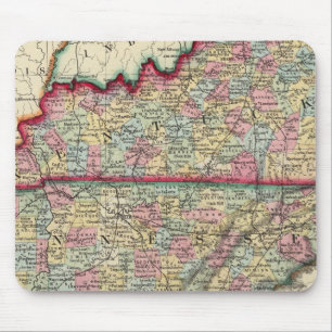 County Map Of Kentucky, And Tennessee Mouse Pad
