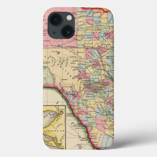 County Map Of Texas Case-Mate iPhone Case (Back)