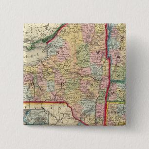 County Map Of The States Of New York 2 Inch Square Button
