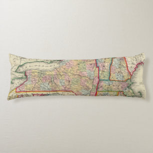 County Map Of The States Of New York Body Pillow