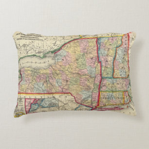 County Map Of The States Of New York Decorative Pillow