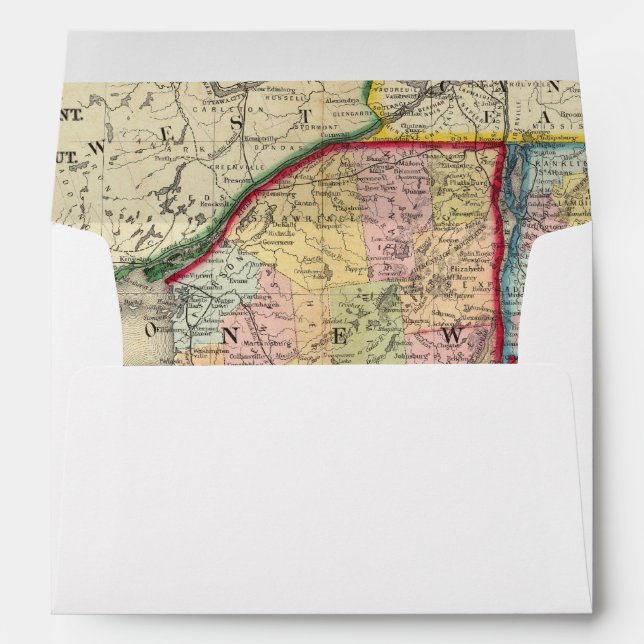 County Map Of The States Of New York Envelope (Back (Bottom))