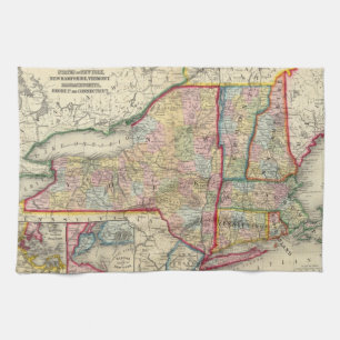 County Map Of The States Of New York Kitchen Towel