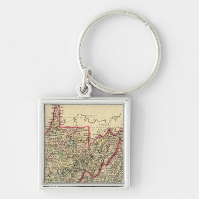 County map West Virginia Keychain (Front)