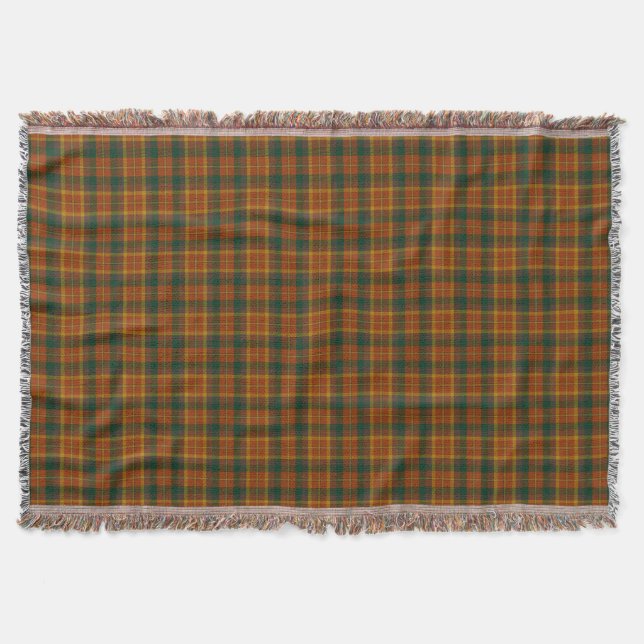 County Monaghan Irish Tartan Throw Blanket (Front)