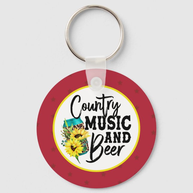 County Music and Beer Keychain (Front)