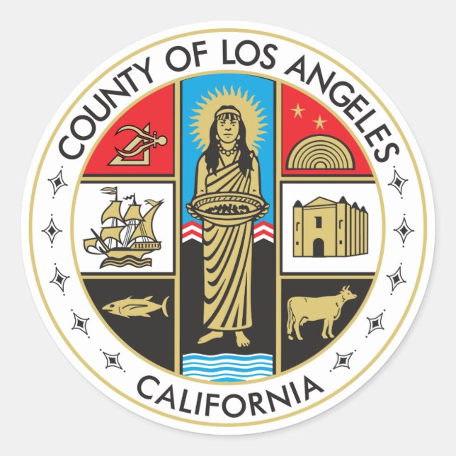 County of Los Angeles Classic Round Sticker (Front)