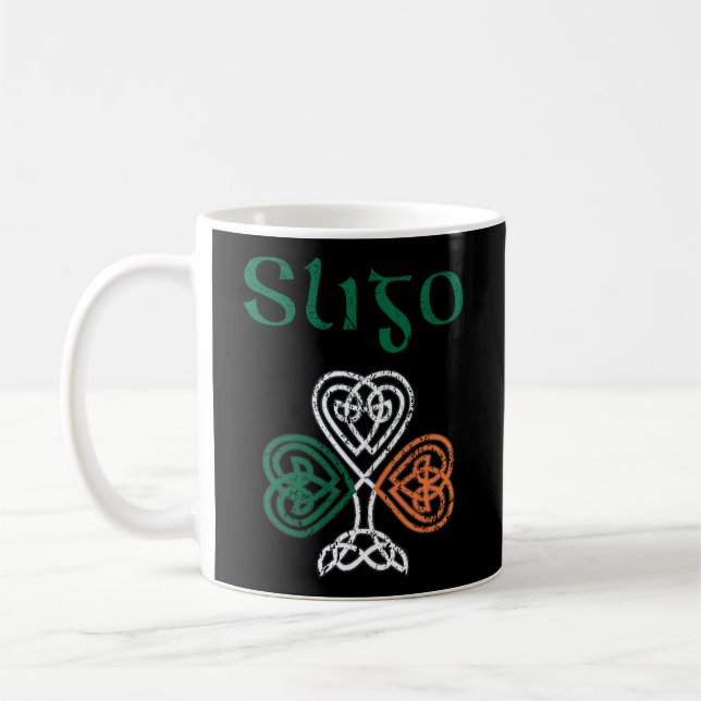 County Sligo Shamrock Ireland Flag Craic And Ceol Coffee Mug (Left)