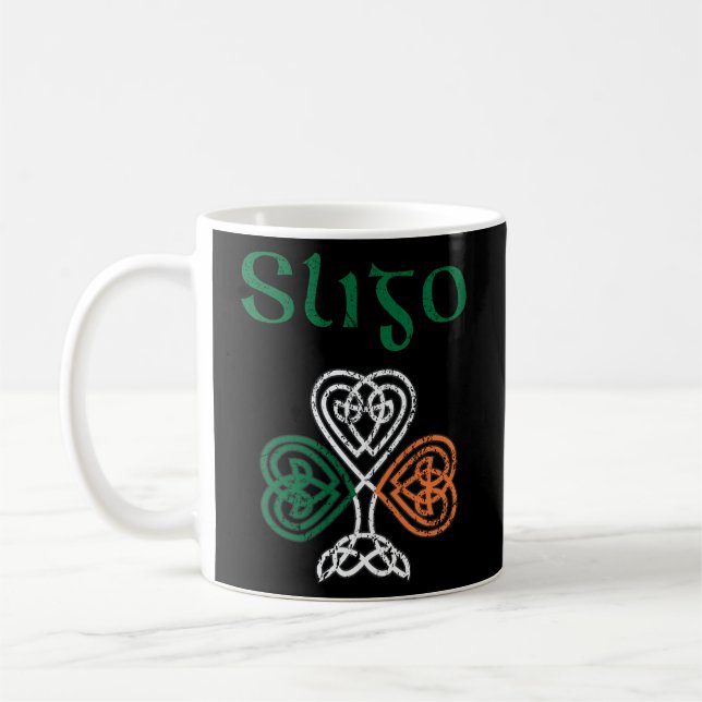County Sligo Shamrock Ireland Flag Craic And Ceol Coffee Mug (Left)