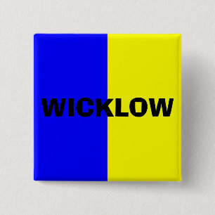 County Wicklow Flag Badge 2 Inch Square Button