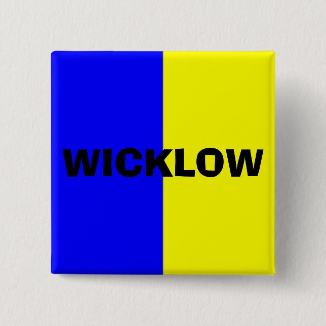 County Wicklow  Flag Badge 2 Inch Square Button (Front)