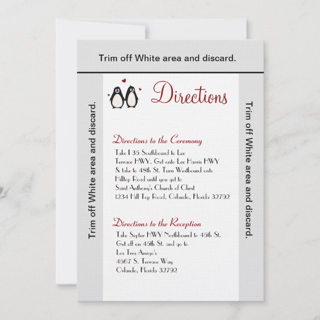 Coup d'amour de pingouin avec carte 3,5 x 6 (Devant)