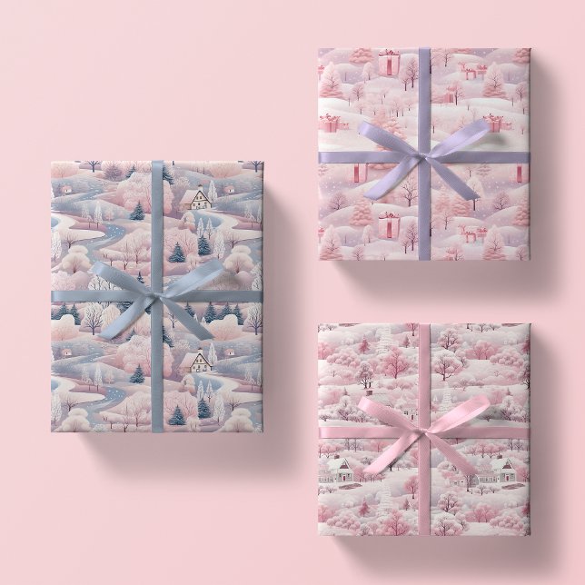 Coup de neige rose pâle Ensemble de papier d'envel (Créateur téléchargé)