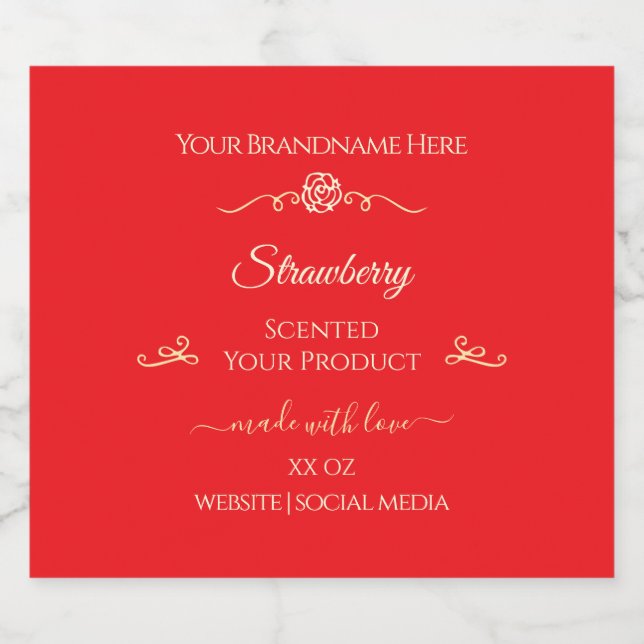 Coup d'oeil rouge Étiquette de produit Gold Frame (Étiquettes simples)