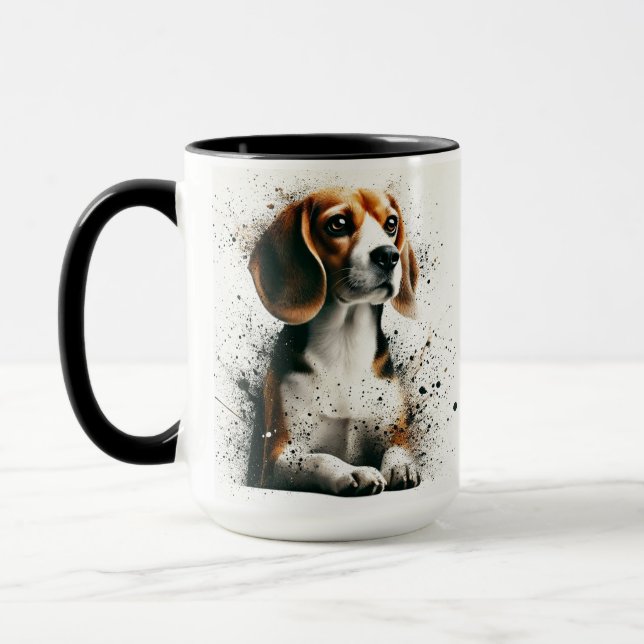 Coupe beagle Splatee de café Mug (Gauche)