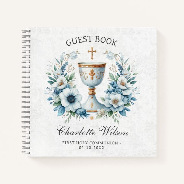 Coupe communion premier livre d'invité Holly Commu (Devant)