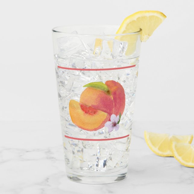 Coupe d'aquarelle en verre de pêche (Dos glace)