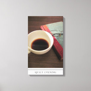 Coupe de café avec livre sur toile