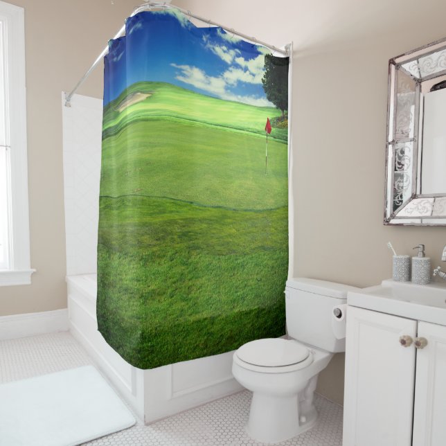 Coupe de golf personnalisable rideau de douche (En situation)