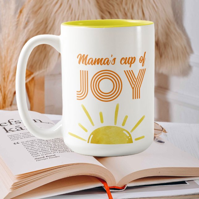 Coupe de la joie de maman - mug jaune rétro (Créateur téléchargé)