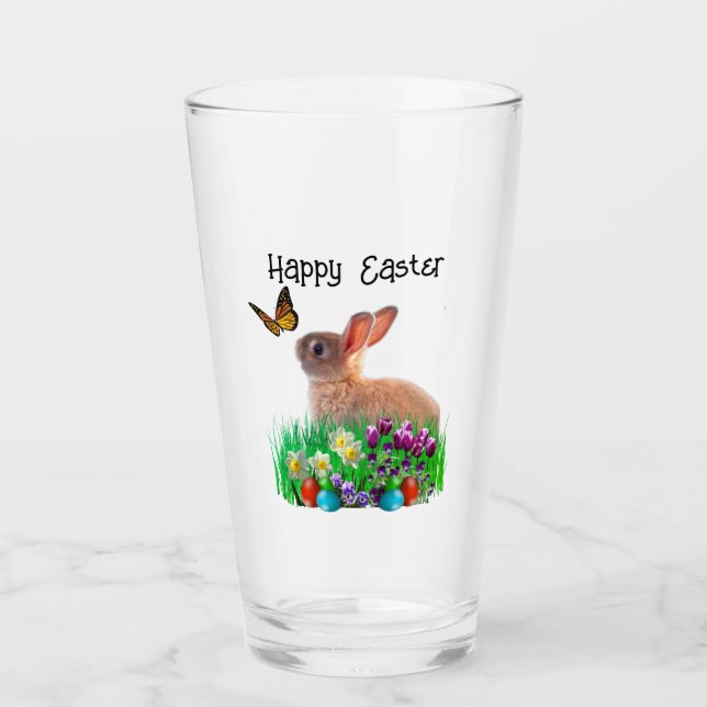 Coupe de lapin de Pâques en verre (Devant)