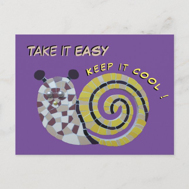 Coupe De Mosaïque D'Escargot Mignonne. Carte posta (Devant)