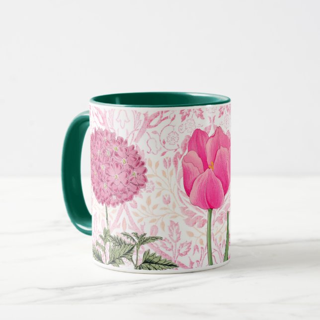 Coupe de Mug à Vintage style Fleurs Roses (Devant gauche)