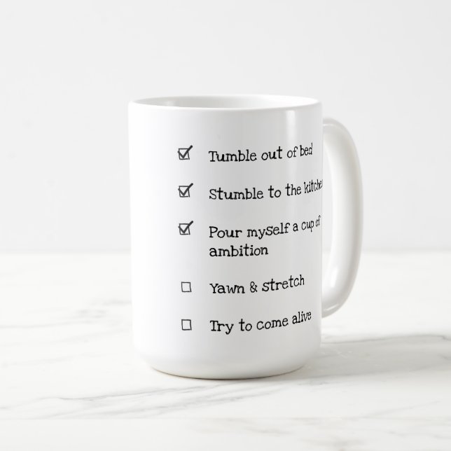 Coupe de Mug de café d'ambition (case à cocher) (Devant droit)